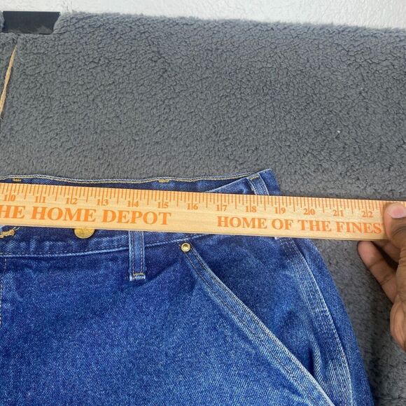 Carhartt Double Knee Jeans 40x30 B07 DNM Logger Carpenter Suspender Buttons Blue - Picture 6 of 11